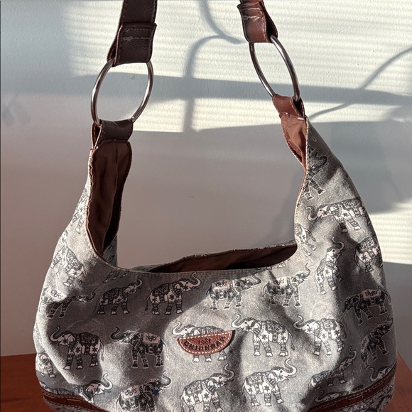 Unionbay Boho Elephant Print Slouchy Hobo Shoulder Bag - Picture 4 of 11